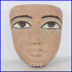 Cercueil tombal masque momie PHARAONIQUE ANCIEN EGYPTIEN EN BOIS SCULPTÉ (KT)