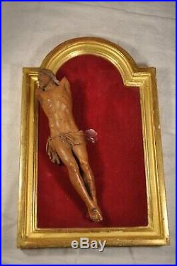 Christ Ancien Bois Sculpte Buis Antique Crucifix Carved Wood