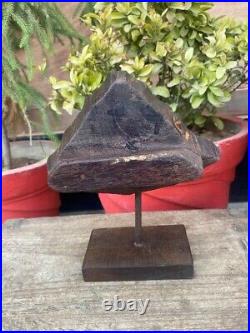 Collection Ancien Triangle Forme Main Sculpté Motif Bois Impression Bloc Tampon