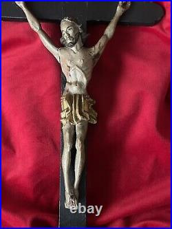 Crucifix ancien bois Sculpté XIX Eme