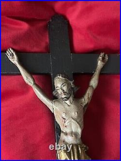 Crucifix ancien bois Sculpté XIX Eme