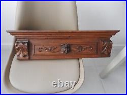 Fronton Ancien En Bois Massif Sculpte Meuble Antique French Wood Pediment