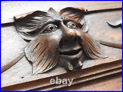 Fronton Ancien En Bois Massif Sculpte Meuble Antique French Wood Pediment