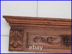 Fronton Ancien En Bois Massif Sculpte Meuble Antique French Wood Pediment