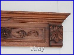 Fronton Ancien En Bois Massif Sculpte Meuble Antique French Wood Pediment