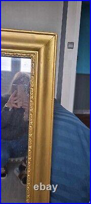 Grand miroir bois dorée sculpté ancien Louis Phillipe XIXème 98 x 85 cm