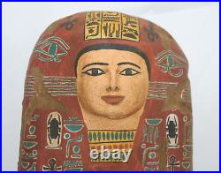 INCROYABLE TOMBE DE MOMIE masque bois sculpté égyptien rare ancien masque ant