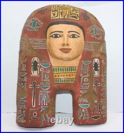 INCROYABLE TOMBE DE MOMIE masque bois sculpté égyptien rare ancien masque ant