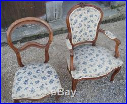 Lot 2 anciens fauteuil bergère années 1950 bois sculpté old armchair