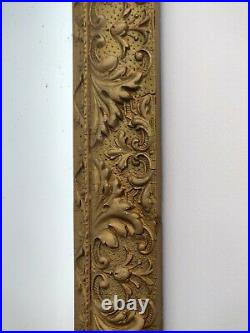 Magnifique MIROIR ANCIEN sculpté en bois et stuc doré Glace au mercure
