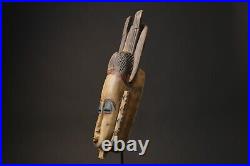 Masque Africain Ancien Art Tribal Visage Vintage Bois Sculpté Vintage Guro-9975