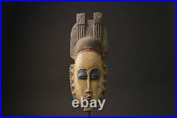 Masque Africain Ancien Art Tribal Visage Vintage Bois Sculpté Vintage Guro-9975