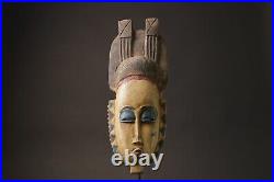 Masque Africain Ancien Art Tribal Visage Vintage Bois Sculpté Vintage Guro-9975