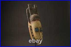 Masque Africain Ancien Art Tribal Visage Vintage Bois Sculpté Vintage Guro-9975