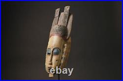 Masque Africain Ancien Art Tribal Visage Vintage Bois Sculpté Vintage Guro-9975