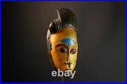 Masque africain Zaouli Guro Masque ancien visage tribal vintage bois sculpté