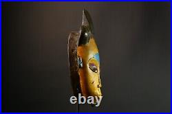 Masque africain Zaouli Guro Masque ancien visage tribal vintage bois sculpté