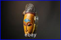 Masque africain Zaouli Guro Masque ancien visage tribal vintage bois sculpté