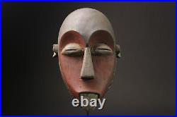 Masque africain en bois ancien bois sculpté à la main vintage mural Fang Mask