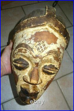 Masque ancien bois sculpté afrique dogon mossi mali cote d'ivoire baoulé