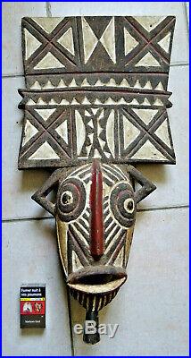 Masque cultuelle ancien bois sculpté afrique dogon mossi mali cote d'ivoire
