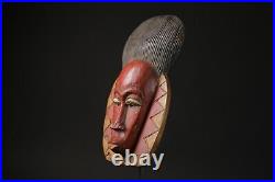 Masques africains anciens visage tribal vintage bois sculpté suspendu masque