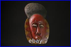 Masques africains anciens visage tribal vintage bois sculpté suspendu masque