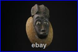 Masques tribaux africains masque ancien Baule en bois sculpté à la main G2179