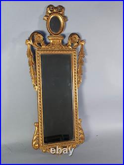 Miroir ancien style Louis XVI bois sculpté doré 75x31 cm SB758