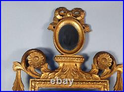 Miroir ancien style Louis XVI bois sculpté doré 75x31 cm SB758