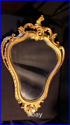 Miroir style Louis XV doré bois sculpté ancien