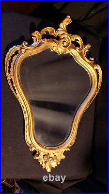 Miroir style Louis XV doré bois sculpté ancien