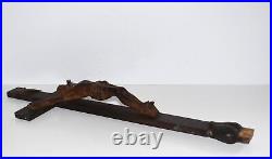 Objet religieux crucifix ancien christ en bois sculpté fin 19e siècle