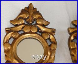 Paire de Miroirs ancien 19è XIXè Cadre en bois sculpté doré Baroque superbe