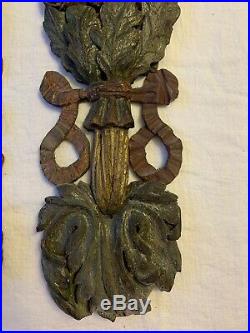 Paire de guirlandes en bois sculpté, Tres anciennes XVII XVIII Haute Epoque
