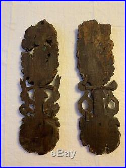Paire de guirlandes en bois sculpté, Tres anciennes XVII XVIII Haute Epoque