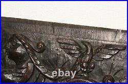 Panneau bois ancien XVII XVIII éme siécle bois sculpté boiserie coffre
