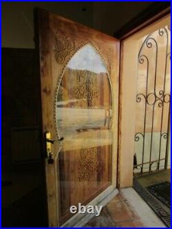 Portes bois, portes anciennes, portes mauresques, sculptée, lot de 8 portes