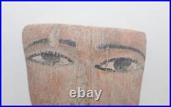 RARE ANCIEN ÉGYPTIEN ANCIEN SCULPTÉ BOIS SCULPTÉ cercueil pour masque momie #2