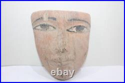 RARE ANCIEN ÉGYPTIEN ANCIEN SCULPTÉ BOIS SCULPTÉ cercueil pour masque momie #2