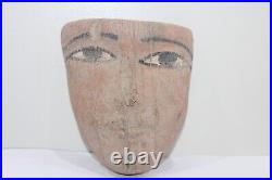 RARE ANCIEN ÉGYPTIEN ANCIEN SCULPTÉ BOIS SCULPTÉ cercueil pour masque momie #2