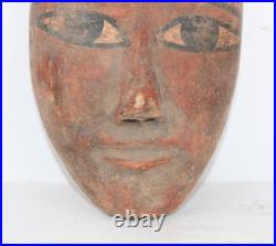 RARE ANCIEN ÉGYPTIEN ANTIQUE EN BOIS SCULPTÉ Momie Masque Tombe Cercueil (A4+)
