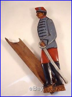 RARE Ancien plumier militaire soldat poilu bois sculpté guerre 14-18 France