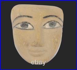 Rare Ancien Cercueil Masque Momie Pharaonique Égyptien En Bois Sculpté