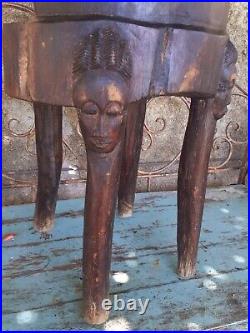 Rare. Art Africain Ancien. Chaise Sculptée De Chefferie Baoulé