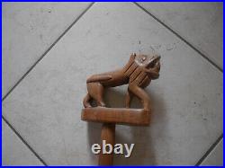 Rare et Ancienne Canne Sculptée Art Populaire