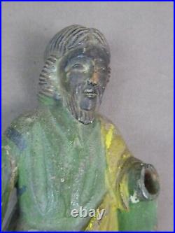 SAINT en bois sculpté polychrome, ancien