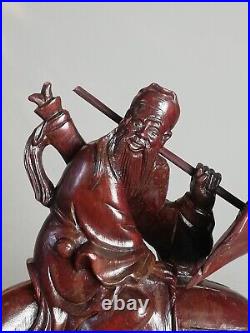 Statuette Chinoise ancienne en bois sculpté