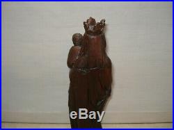 Statuette Vierge à l'Enfant Bois sculpté Ancienne