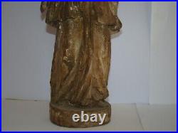 Sujet en bois sculpté ancien, représentant un ange ailé, hauteur 38 cm #1533#
